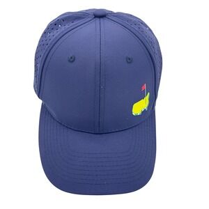 Masters Tournament Logo Golf Hat Navy Blue Perforated Performance Snapback Cap
